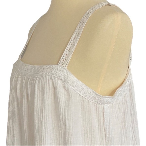 SOLD NWT Magaschoni White Cotton Gauzy Crocheted Strap Tiered Maxi Coverup - Picture 6 of 16